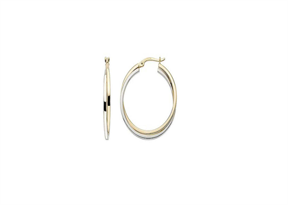 2 Tone Plated | Plain Hoop Earrings